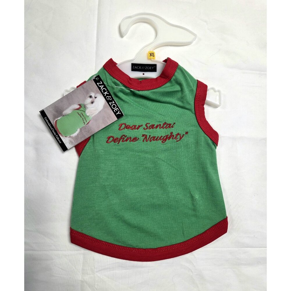 Zack & Zoey Dog Sweater Pullover XS Dear Santa Define Naughty NWT